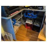 Grey Corner Bar with Metal Shelving