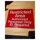 Visiontron Restricted Area Plastic Sign 14x11