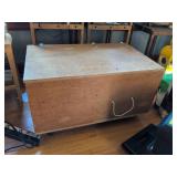 Large Wooden Storage Chest on Wheels 38x23x24