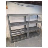 Two Gray Plastic Utility Shelving Rigs