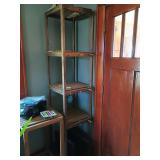 Wooden Shelving Unit with Slatted Shelves
