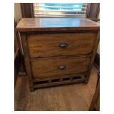 Two-Drawer Solid Wood Nightstand
