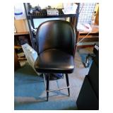 Black Vinyl Bar Stool with Footrest