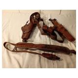 Leather Shoulder Holsters and Sling Set