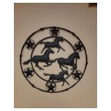 Western-Style Metal Wall Art with Horses