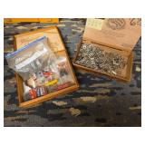 Boxes of Hardware, Screws, and Metal Latches