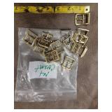 14 Small Gold-Tone Metal Buckles