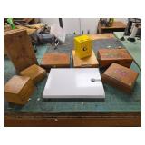 Wooden Boxes and White Marbel Board Lot