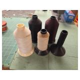 Five Industrial Sewing Thread Cones