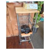 Metal Wire Rack with Wood Top, Rack Only