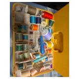 Sewing Thread and Notions Kit in Yellow Case