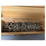 Metal D-Rings in Wooden Case