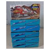 HO Scale Train Cars, Six Boxes, Mixed Contents