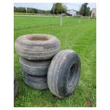 Four Firestone 12.5L-15 8 Ply Tractor Tires on Rim