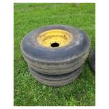 2 Yellow Steel Rim Steer Tires