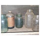 Ball and Atlas Mason Jars with Glass Bottle