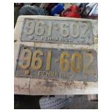 1923 Pennsylvania License Plates Pair 961-602