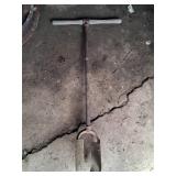 Antique Metal Post Hole Digger with Wooden Handle