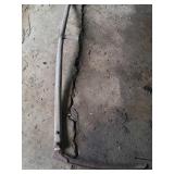 Wood and Iron Scythe with Curved Blade