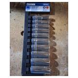 QUINN 10-Piece Metric Chrome Deep Socket Set