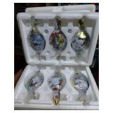 6 Glass "Colors of Winter" Ornaments