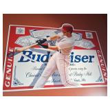 Budweiser Genuine Metal Sign with Baseball Player