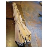 Beige Outdoor Patio Umbrella With Crank