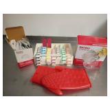 Kitchen Label Roll Set, Gloves, and Storage Items