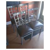Four Metal Frame Dining Chairs