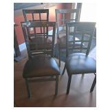 Four Metal and Faux Leather Chairs