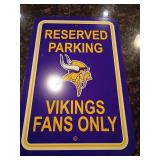 Vikings Reserved Parking Sign, Non-Metal