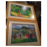 Pair LeRoy Neiman Framed Golf Prints