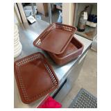 16 Brown 12x9in Plastic Baskets