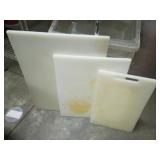 3 White Plastic Cutting Boards