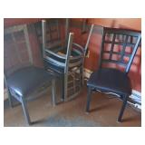 Four Metal and Faux Leather Chairs