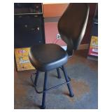 Black Vinyl Casino-Style Bar Stool