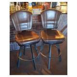 Metal and Faux Leather Bar Stools