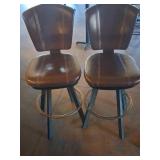 Metal and Faux Leather Bar Stools