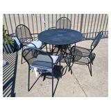 Metal Patio Table and Four Chairs Set