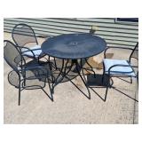 Metal Patio Table With Three metal Chairs