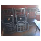 Five Metal and Faux Leather Chairs