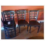 4 Metal and Faux Leather Chairs