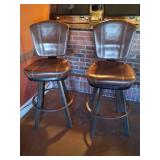 Metal and Faux Leather Bar Stools