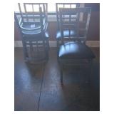 Four Metal and Faux Leather Chairs