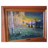 Bedding Down Signed Framed Wildlife Painting