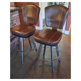 Metal and Faux Leather Bar Stools