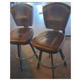 Metal and Faux Leather Bar Stools