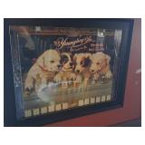 1907 Yuengling Framed Dog Print Calendar