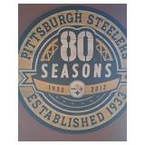 Pittsburgh Steelers 80 Seasons Wooden Sign