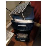Plastic Drawer Cart With Utensils And Rack